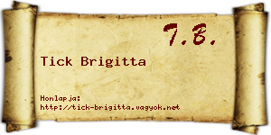 Tick Brigitta névjegykártya